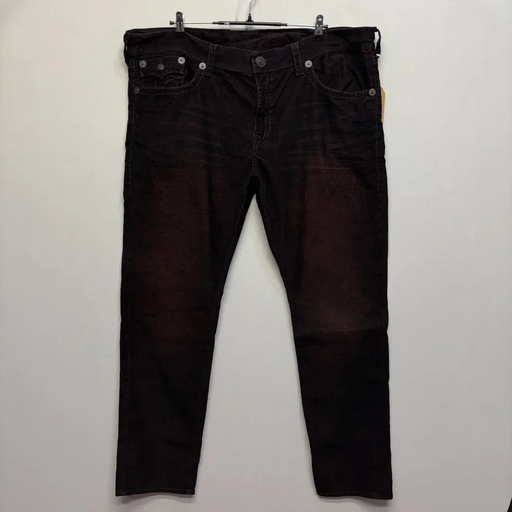 NWT True Religion Men Geno Relaxed Slim Jeans Denim Size 42 Flap C127 -27